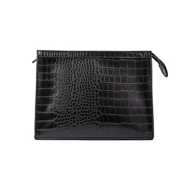 Obliphica Signature Croc Travel Black Bag, Front View