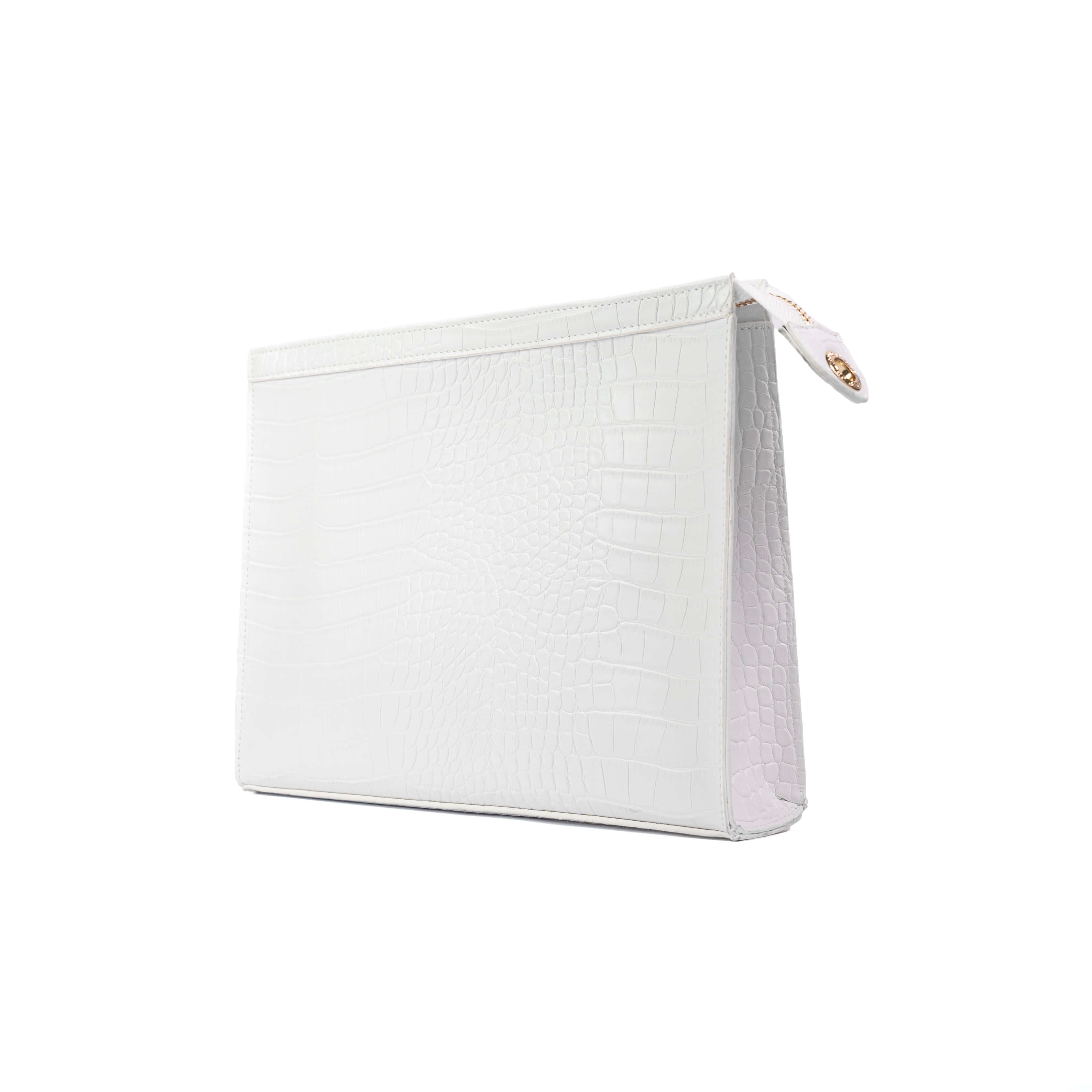 Obliphica Signature Croc Travel White Bag