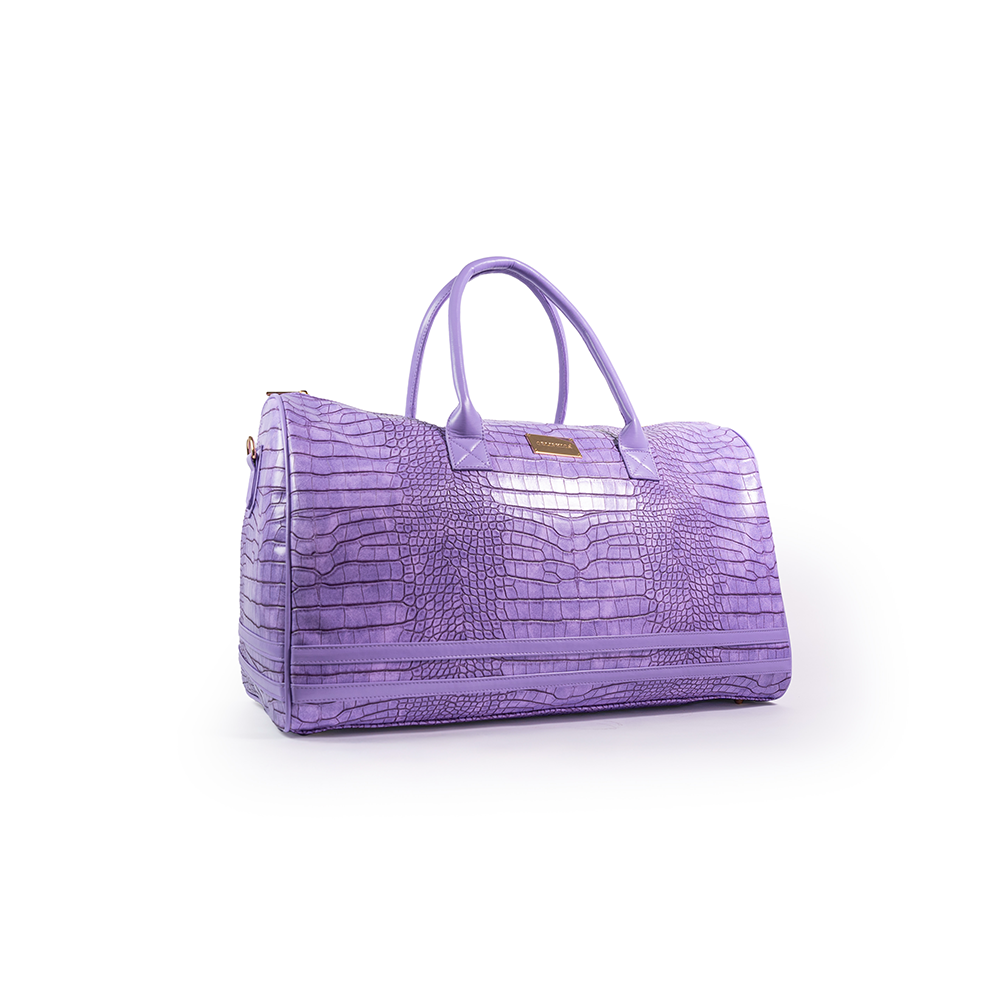 Obliphica Signature Croc Duffle Bag Purple