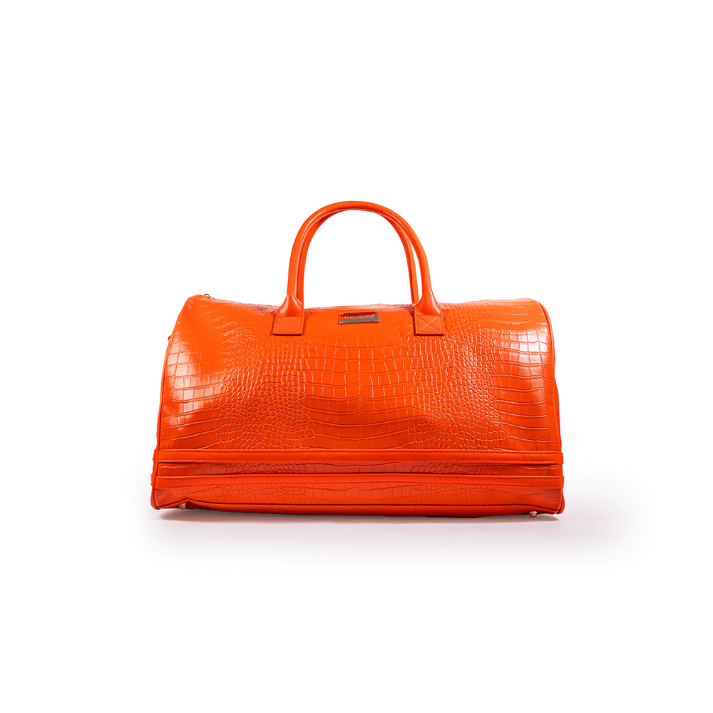 Obliphica Signature Croc Duffle Bag Orange