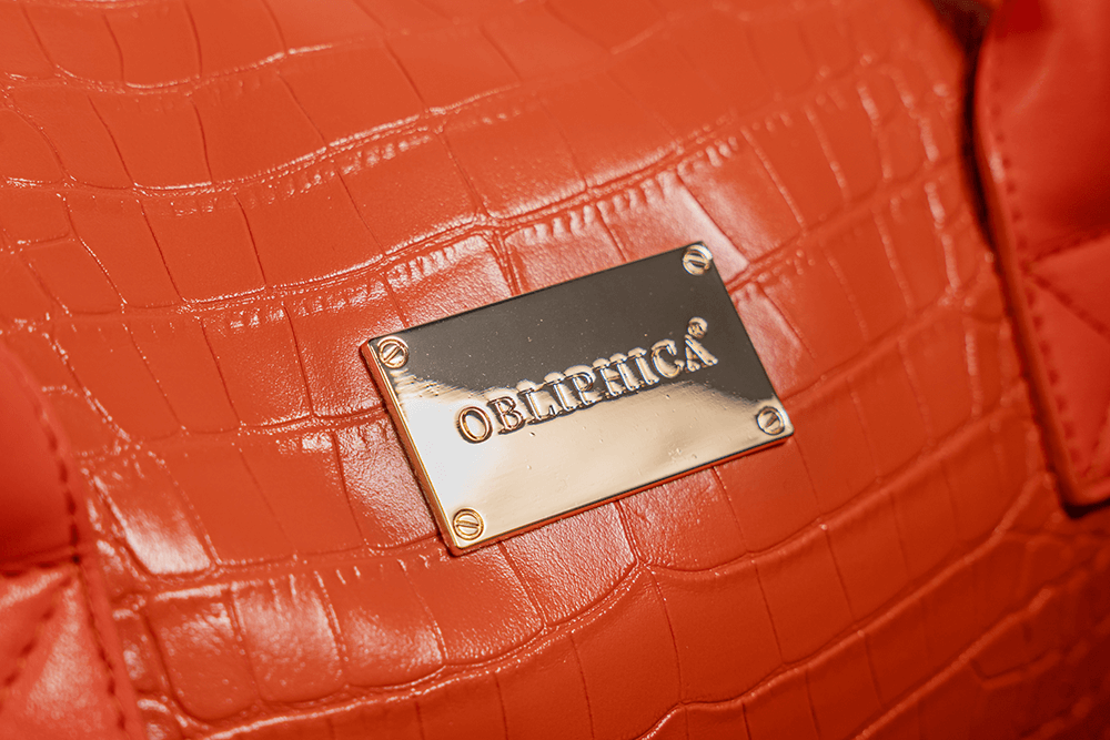 Obliphica Signature Croc Duffle Bag Orange