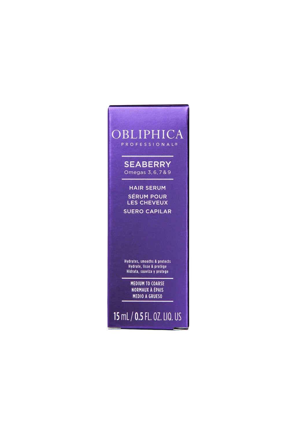 Obliphica Seaberry Hair Serum 15ml / 0.5oz. for Medium to Coarse hair textures. Hydrates, smooths & protects.