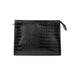 Obliphica Signature Croc Travel Black Bag, Front View