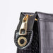 Obliphica Signature Croc Travel Black Bag, Zipper Close-up