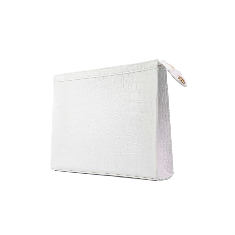 Obliphica Signature Croc Travel White Bag