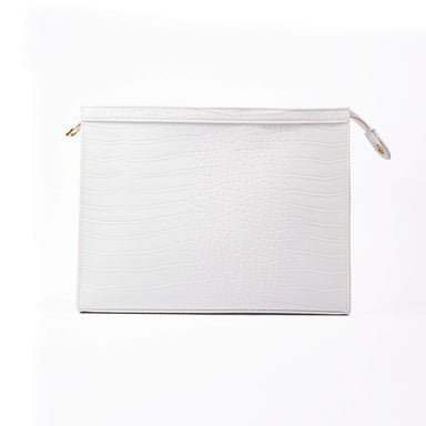 Obliphica Signature Croc Travel 
White Bag, Front View